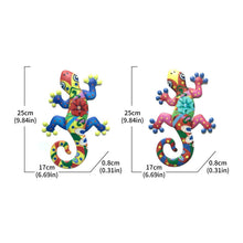 Load image into Gallery viewer, 2Pcs Metal Gecko Wall Decor Gecko Art Craft Sculptures Lizard For Outdoor Backyard Porch Lawn Fence Garden Wall Decor