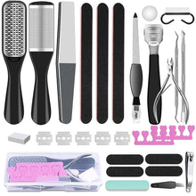 Load image into Gallery viewer, 23 in 1 Professional Pedicure Tools Set Foot Care Scrubber Pedicure Kit Manicure Foot Nail Tools Supplies Set for Woman Man Feet