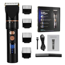 Load image into Gallery viewer, Electric Hair Clipper Rechargeable Hair Trimmer Titanium Ceramic Blade Salon For Men Hair Cutting Barber Machine LCD Display