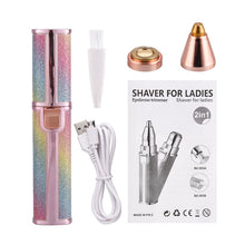 Load image into Gallery viewer, 2 In 1 Electric Eyebrow Trimmer Makeup Painless Eye Brow Epilator Mini Shaver Razors Women Portable Facial Body Hair Remover