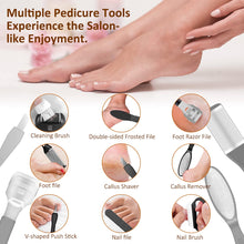 Load image into Gallery viewer, Rechargeable Electric Foot Rasp Electric Pedicure Foot Sander IPX7 Waterproof 3 Grinding Heads to Eliminate Feet Dead Skin