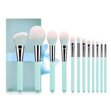 Load image into Gallery viewer, 12pcs/set Makeup Brushes Light Blue Beauty Cosmetics Foundation Blush Powder Concealer Eyeshadow Eyebrow