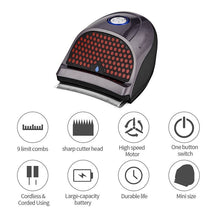 Load image into Gallery viewer, Bald Head Hair Clipper Shortcut Self-Haircut Kit Hair Trimmer Cordless Rechargeable Hair Cutter Shaving Machine With 9 Combs