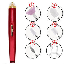 Load image into Gallery viewer, USB Professional Electric Pen-Shape Nail Grinder Machine LED Nail Art Drill Set File Nail Pedicure Drill Nails Apparatus