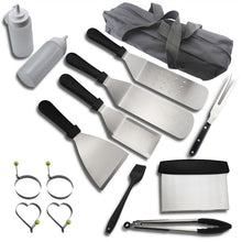 Load image into Gallery viewer, Portable Barbecue Tool Set with Storage Bags Complete Grill Utensils Kit Metal Spatulas Scraper Egg Rings for Friends