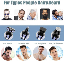 Load image into Gallery viewer, 4 in 1 Electric Shaver Hair Clippers Men's Rotary Shavers Rechargeable Razors Beard Nose Hair Trimmer Shaving Grooming Sets