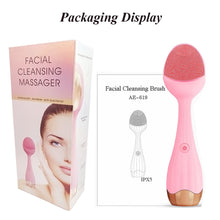 Load image into Gallery viewer, Facial Cleansing Brush Electric Sonic Face Brush For Makeup Removal,Blackhead Remove,Essence Absorption Face Massager
