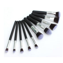Load image into Gallery viewer, 10Pcs Black Makeup Brushes Set Powder Face Blush Foundation Contour Eye Lip Makeup Cosmetic Brush Kit