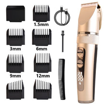 Load image into Gallery viewer, Full Body Washable Electric Hair Clipper Ceramic Professional Fine Adjustable Hair Trimmer Low Noise Hair Cutting Machine Razor