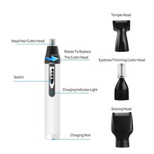 Load image into Gallery viewer, 4 In 1 Mini Portable Nose Ear Eyebrow Trimmer Men's Electric Beard Shaver Rechargeable Cordless Clipper Razor Haircut Machine