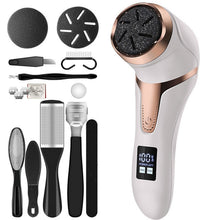 Load image into Gallery viewer, Rechargeable Electric Foot Rasp Electric Pedicure Foot Sander IPX7 Waterproof 3 Grinding Heads to Eliminate Feet Dead Skin