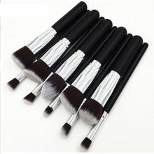 Load image into Gallery viewer, 10Pcs Black Makeup Brushes Set Powder Face Blush Foundation Contour Eye Lip Makeup Cosmetic Brush Kit
