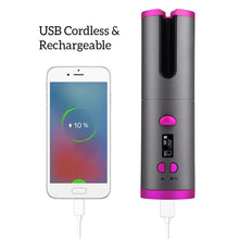 Load image into Gallery viewer, Cordless Automatic Hair Curler Iron Wireless Curling Iron USB Rechargeable Hair Curler For Curls Waves LCD Display Ceramic Curly