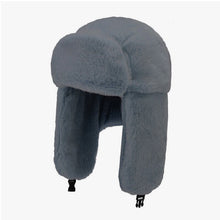 Load image into Gallery viewer, Fashion Women Winter Warm Faux Fur Bomber Hats Black White Solid Color Thicken Earflap Caps Autumn Winter Ear Protect Ski Hat
