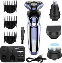 Load image into Gallery viewer, 4 in 1 Electric Shaver Hair Clippers Men's Rotary Shavers Rechargeable Razors Beard Nose Hair Trimmer Shaving Grooming Sets