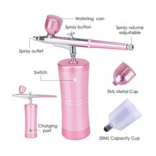 Load image into Gallery viewer, Rechargeable Face Spary Airbrush Kit Compressor Spray Pump Dual Action Handheld Airbrush for Makeup