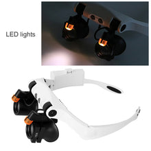 Load image into Gallery viewer, Magnifier Glass Adjustable Double Light Loupe Microscopes Jewelery Precision Parts Watch Repair Illumination Magnifying Glasses