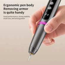 Load image into Gallery viewer, Low Noise Electric Nail Drill with UV Light Multiple Grinding Heads Cordless Nail File 3 Modes Adjustable Pen-Style