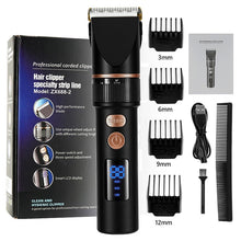 Load image into Gallery viewer, Electric Hair Clipper Rechargeable Hair Trimmer Titanium Ceramic Blade Salon For Men Hair Cutting Barber Machine LCD Display