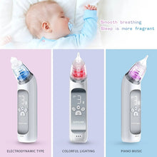 Load image into Gallery viewer, Baby Electric Nasal Aspirator Nose Suction Device with Food Grade Silicond Mouthpiece 3 Suction Modes and Soothing Music