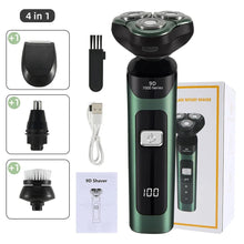 Load image into Gallery viewer, 3D 4 in 1 Electric Shaver For Men Multi-Function Electric Shaver Razor USB Car Rechargeable Whole Body Washable Shavers