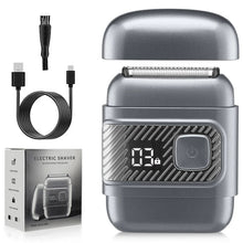 Load image into Gallery viewer, Electric Foil Shavers for Men Mini Electric Razor for Beard/Face with 3 Floating Blades LED Display Cordless Face Shaver