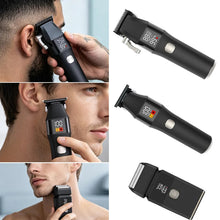 Load image into Gallery viewer, Men's Electric Hair Clipper 3 Beauty Sets Hair Trimmer Shaver Oil Head Trimmer Rechargeable LCD Display Hair Salon Hair Clipper