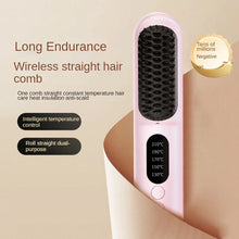 Load image into Gallery viewer, Wireless Hair Straightener Brush Fast Heated Straightener Brush Negative Ions Hair Curler Portable Heating Comb Easy To Use