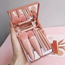Load image into Gallery viewer, 5pcs Travel Size Makeup Brushes Set Mini Makeup Brushes Small Complete Function Cosmetic Brushes Kit With Case And Mirror