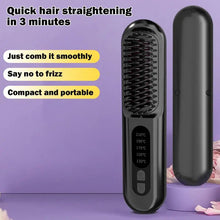 Load image into Gallery viewer, Straight hair comb Wireless Hair Straightener Brush with 5 Temp Setting Anti-Scald Hot Brush Heated Styling Comb Fast Heating