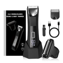 Load image into Gallery viewer, Groin Body Hair Trimmer Dual Head Skin Safe Trimmer Foil Blades Waterproof Wet Dry Groomer USB-C Rechargeable Ball Shaver