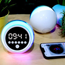Load image into Gallery viewer, LED Ambient Bluetooth Speaker ABS Multifunctional Three Speed Bright Color Speaker Alarm Clock FM Radio Stereo