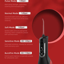 Load image into Gallery viewer, Upgrated Intelligent Oral Irrigator Water Dental Flosser Rechargeable 5Mode Portable Dental Water Jet IPX7 Waterproof 330ml 4Tip