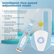 Load image into Gallery viewer, Children's Sonic Electric Toothbrush Waterproof Remove Tartar Prevent Stuck Throat Teeth Whitening Oral Care USB Charging