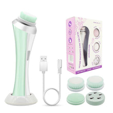 Load image into Gallery viewer, 4 in 1 Electric Facial Cleanser Wash Face Cleaning Machine Skin Pore Cleaner Body Cleansing Massage Mini Beauty Massager Brush