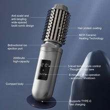 Load image into Gallery viewer, Cordless Hair Curling Iron Brush USB Rechargeable Travel Heated Round Brush 3-in-1 Electric Hair Curling Wand Styling Tools