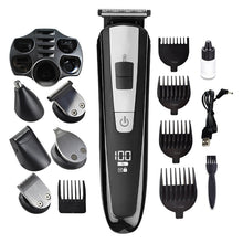 Load image into Gallery viewer, 5 In 1 Rechargeable Electric Hair Clippers For Men Beard Nose Ear Trimmer Digital Display Haircut Machine Barber Shaver Cutting