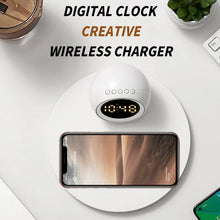 Load image into Gallery viewer, Wireless Charger Pad Stand Alarm Clock LED Desk Lamp Night Light 15W Phone Fast Charging Station Dock for iPhone Samsung Xiaomi