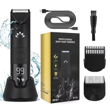 Load image into Gallery viewer, Pubic Hair Trimmer for Men – Ceramic Blade No Nick No Cut Ball Trimmer IPX7 Waterproof USB-C Rechargeable Electric Shaving