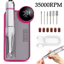 Load image into Gallery viewer, 35000RPM Nail Drill Machine Electric Nail Sander Rechargeable Manicure Machine Professional Milling Cutter For Gel Polishing