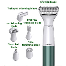 Load image into Gallery viewer, 6in1 ladies Intimate Area Precision Shaver Bikini Line Sensitive Shaving Balls Eggs Pubic Hair Shaver Face Nose Beard Trimmer