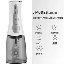 Load image into Gallery viewer, Oral Irrigator Water Flosser 5Modes Portable Dental Water Jet 350ML Water Tank Teeth Cleaner USB Charge Waterproof