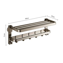 Load image into Gallery viewer, Wall-mounted Suction Cup Bathroom Towel Rack Gun Gray Aluminum Alloy Bathroom Punch-free Towel Rack Storage Rack
