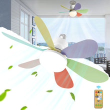 Load image into Gallery viewer, 40W Ceiling Fan Light LED E27 With Remote Control Dimming Suitable For Living Room Bedroom Kitchen And Home Use, 85-265V