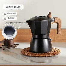 Load image into Gallery viewer, Espresso Maker Dual Valve Moka Pot Vintage Wooden Handle150ML Coffee Maker Ceramic Spray Layer Cafe Pot Kitchen Cafe Accessories
