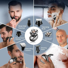 Load image into Gallery viewer, Head Shavers Upgraded 6-in-1 Electric Razor for Bald Men 5D Floating Shaving Rotary Shaver Grooming Kit IPX7 Waterproof Wet Dry