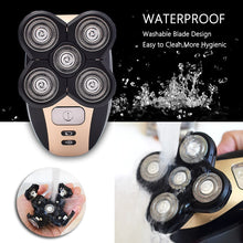 Load image into Gallery viewer, 5 in 1 Rechargeable Electric Shaver Five Floating Heads Razors Hair Clipper Nose Ear Hair Trimmer Men Facial Cleaning Brush