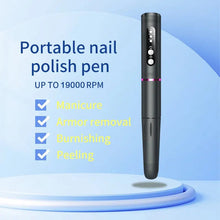 Load image into Gallery viewer, 19000RPM Electric Nail Art Machine USB Cordless Nail Drill for Nail Polish Professional E-file Milling Nail Files Salon Tool