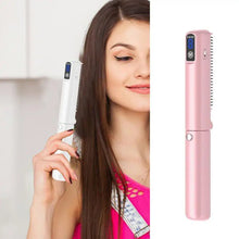Load image into Gallery viewer, Hair Brush Straightener Rechargeable Hair Straightener Comb Portable Hair Straightener LCD Display Hair Iron Straightener Hair