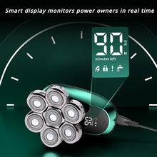 Load image into Gallery viewer, 6 in 1 Electric Head Shaver for Bald Men 7D Floating Cutter Beard Trimmer Clipper Shaving USB Wireless Charging